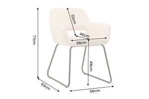 SET 2 SCAUNE CU COTIERE, MUSTANG, REALIZAT DIN METAL SI TEXTIL CATIFEA RAIAT, CULOARE BEJ/NEGRU - Img 2