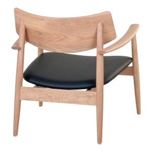 SET 2 SCAUNE DE RELAXARE OLVERA, DIN LEMN SI PIELE ECO, CULOARE NATUR/NEGRU, HOUSE NORDIC - Img 5