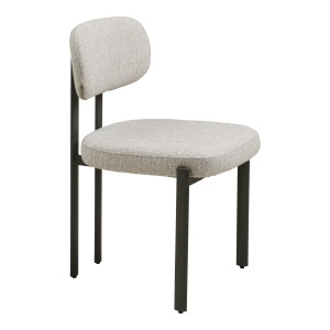 SET 2 SCAUNE DE SUFRAGERIE ROYAN, DIN METAL SI TEXTIL, CULOARE GRI, HOUSE NORDIC - Img 5