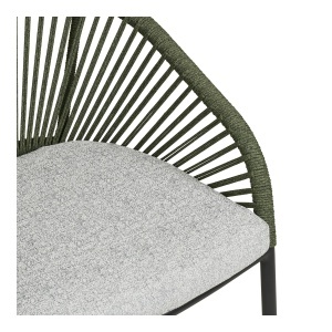 SET 2 SCAUNE DE TERASA NOVELLA, CU PERINA, REALIZAT DIN ALUMINIU SI TEXTIL, CULOARE VERDE/GRI, HOUSE NORDIC - Img 6