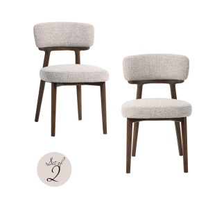 SET 2 SCAUNE DINING, BASKER, REALIZAT DIN LEMN SI TEXTIL IGNIFUG, CULOARE MARO/BEJ, DESIGN DEOSEBIT, RICHMOND INTERIORS - Img 7