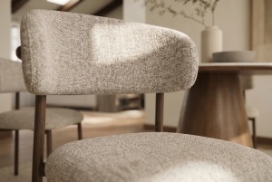 SET 2 SCAUNE DINING BELFORT, REALIZAT DIN MATERIAL TEXTIL SI METAL, CULOARE TAUPE/BEJ/MARO, INVICTA INTERIOR - Img 3