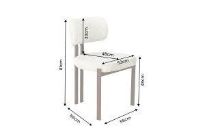 SET 2 SCAUNE DINING BELLANO, REALIZAT DIN MATERIAL TEXTIL SI METAL, CULOARE BEJ/MARO, INVICTA INTERIOR - Img 3