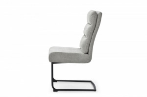 SET 2 SCAUNE DINING, CANTILEVER, DIN TEXTIL GRI DESCHIS, STIL MODERN - Img 3