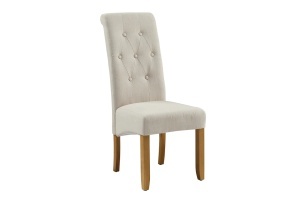 SET 2 SCAUNE DINING CASA, CU PICIOARE DIN LEMN SI TEXTIL, CULOARE BEJ