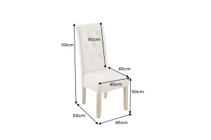 SET 2 SCAUNE DINING CASA, CU PICIOARE DIN LEMN SI TEXTIL, STIL IN, CULOARE BEJ - Img 9