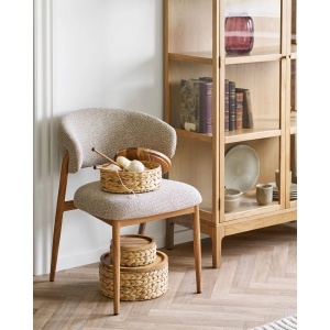 SET 2 SCAUNE DINING CAVI, REALIZAT DIN METAL, FURNIR SI TEXTIL, CULOARE NATUR/NISIPIU, HOUSE NORDIC - Img 2