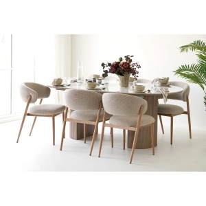 SET 2 SCAUNE DINING CAVI, REALIZAT DIN METAL, FURNIR SI TEXTIL, CULOARE NATUR/NISIPIU, HOUSE NORDIC - Img 12