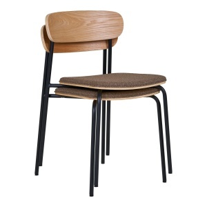 SET 2 SCAUNE DINING ESTEPONA, SUPRAPOZABIL, DIN METAL, FURNIR SI TEXTIL, CULOARE NATUR/MARO, HOUSE NORDIC - Img 6