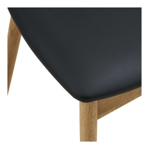 SET 2 SCAUNE DINING LANUZA, DIN LEMN SI PIELE ECO, CULOARE NATUR/NEGRU, HOUSE NORDIC - Img 7