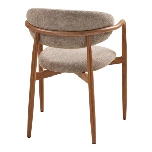 SET 2 SCAUNE DINING LEVANTO, DIN METAL SI TEXTIL, CULOARE NATUR/NISIPIU, HOUSE NORDIC - Img 5