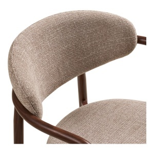 SET 2 SCAUNE DINING LEVANTO, DIN METAL SI TEXTIL, CULOARE NUC/NISIPIU, HOUSE NORDIC - Img 6