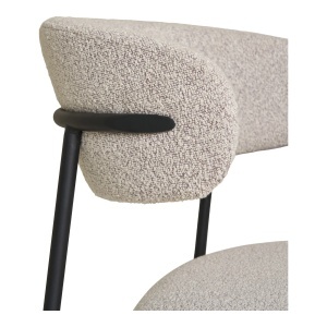 SET 2 SCAUNE DINING MIRA, DIN METAL SI TEXTIL BOUCLE, CULOARE BEJ, HOUSE NORDIC - Img 6