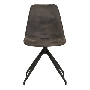 SET 2 SCAUNE DINING ROTATIVE MONACO, DIN METAL SI MICROFIBRA, CULOARE GRI/NEGRU, HOUSE NORDIC - Img 2