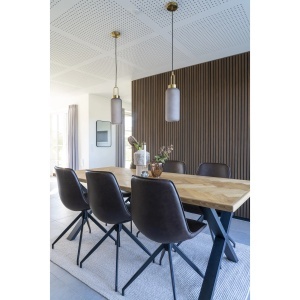 SET 2 SCAUNE DINING ROTATIVE MONACO, DIN METAL SI PIELE ECO, CULOARE MARO INCHIS/NEGRU, HOUSE NORDIC - Img 7