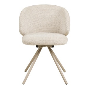 SET 2 SCAUNE ROTATIV FULHAM, DIN LEMN SI TEXTIL, CULOARE NISIPIU, HOUSE NORDIC - Img 3