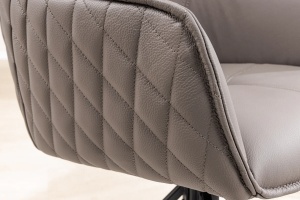 SET 2 SCAUNE ROTATIVE 180 GRADE CU COTIERE, EUPHORIA, DIN PIELE TAUPE SI METAL, ARTIM GROUP SELECTION - Img 5
