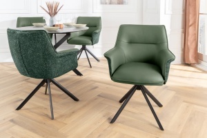 SET 2 SCAUNE ROTATIVE 180 GRADE, LE GRAND, MATERIAL CHENILLE, PIELE ECO SI PICIOARE DIN METAL, ARTIM GROUP SELECTION - Img 3