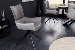 SET 2 SCAUNE ROTATIVE, ALPINE, GRI DESCHIS/GRI/NEGRU, MODEL DEOSEBIT, ARTIM GROUP SELECTION - Img 4