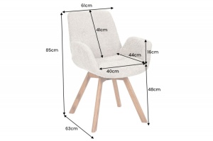 SET 2 SCAUNE ROTATIVE, BALTIC, BEJ, METAL SI TESATURA BUCLE, DESIGN MODERN, ARTIM GROUP SELECTION - Img 5