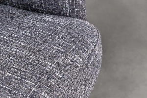 Set 2 Scaune rotative BIG GEORGE 360° cu revenire automată, husă din material textil structurat, gri, cadru din stejar - Img 4