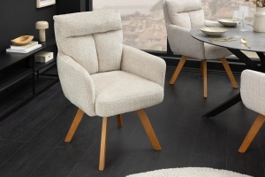 SET 2 SCAUNE ROTATIVE, BIG GEORGE, TEXTIL CHENILLE SI LEMN, CULOARE BEJ, ARTIM GROUP SELECTION - Img 10