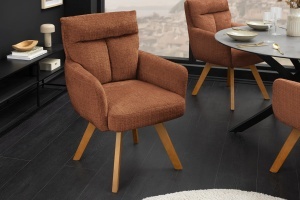 SET 2 SCAUNE ROTATIVE, BIG GEORGE, TEXTIL CHENILLE SI LEMN, CULOARE MARO, ARTIM GROUP SELECTION - Img 10