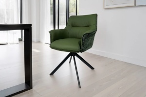 SET 2 SCAUNE ROTATIVE, LE GRAND, VERDE, PIELE ECO SI MATERIAL TEXTIL, ARTIM GROUP SELECTION - Img 6