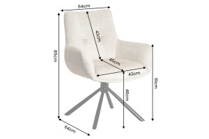 SET 2 SCAUNE ROTATIVE SIGNATURE, REALIZAT DIN METAL SI CATIFEA , CULOARE BEJ, INVICTA INTERIOR - Img 2