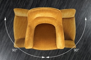 SET 2 SCAUNE ROTATIVE, VERONA, GALBEN MUSTAR, METAL SI CATIFEA, DESIGN MODERN, ARTIM GROUP SELECTION - Img 8