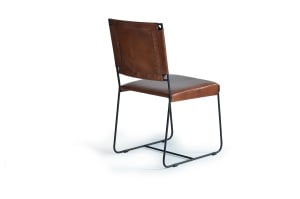 SET 2 SCAUNE SENA 46CM, REALIZAT DIN METAL SI PIELE, CULOARE MARO/NEGRU, GINER Y COLOMER - Img 3