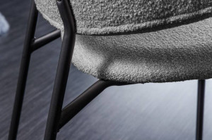 SET 2 SCAUNE, TRACY ALPINE, TEXTIL BOUCLE GRI/NEGRU - Img 4
