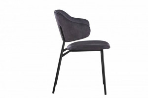 SET 2 SCAUNE TRACY , DIN CATIFEA GRI SI PICIOARE NEGRE, DESIGN INDUSTRIAL - Img 3