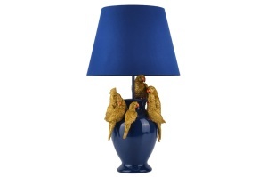 SET 2 VEIOZE, PARROT 50CM, REALIZAT DIN POLIRASINA SI BUMBAC, CULOARE ALBASTRU/AURIU, ARTIM GROUP SELECTION - Img 3