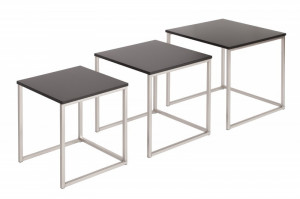 SET 3 MASUTE DE CAFEA, NEGRU/CROM, NEW FUSION, COD 37116, DESIGN MODERN - Img 6