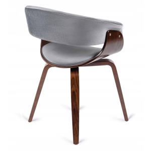 SET 4 SCAUNE, ARTIM MEBLE, REALIZAT DIN MATERIAL CATIFEA GRI SI FURNIR/METAL, STIL MODERN - Img 4