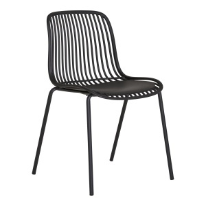 SET 4 SCAUNE DE TERASA BRANSON, REALIZAT DIN POLIPROPILENA STIVUIBILE, CULOARE NEGRU, HOUSE NORDIC
