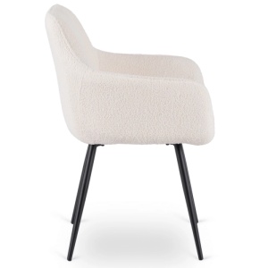 SET 4 SCAUNE LIVING, ARTIM MEBLE, REALIZAT DIN MATERIAL BOUCLE BEJ SI CADRUL DIN METAL, STIL MODERN - Img 6