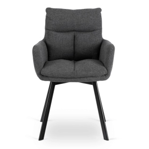 SET 4 SCAUNE ROTATIVE, ARTIM MEBLE, REALIZAT DIN MATERIAL TEXTIL GRI INCHIS SI CADRUL DIN METAL, STIL MODERN - Img 6