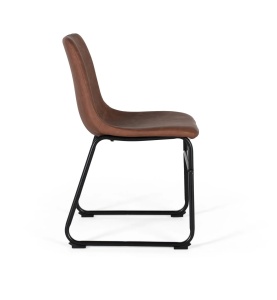 SET 4 SCAUNE ZAROA 50CM, REALIZAT DIN METAL SI PIELE ECO, CULOARE MARO/NEGRU, GINER Y COLOMER - Img 2
