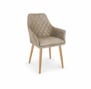 SET DINING MASA EXTENSIBILA CALIBER CU 4 SCAUNE K287 BEJ/NATURAL DESIGN SCANDINAV HALMAR - Img 4