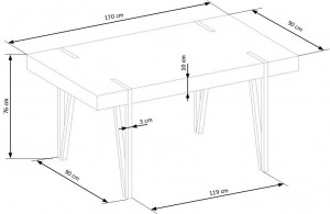 SET DINING MASA YOHANN CU 4 SCAUNE K300 NEGRE/GRI - DESIGN INDUSTRIAL - Img 3