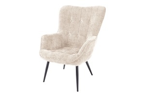 SET FOTOLIU SI TABURET SCANDINAVIA, DIN METAL SI TEXTIL CHENILLE, CULOARE SAMPANIE, INVICTA INTERIOR - Img 9