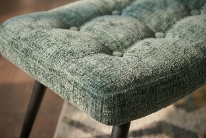 SET FOTOLIU SI TABURET SCANDINAVIA, DIN METAL SI TEXTIL CHENILLE, CULOARE VERDE, INVICTA INTERIOR - Img 8