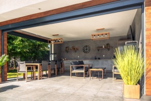 SET MOBILIER DE TERASA DIN ALUMINIU, STICLA SI RATAN, MASA SI 8 SCAUNE, ARTIM GROUP COLLECTION - Img 8