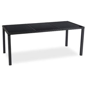 SET MOBILIER GRADINA, ARTIM MEBLE, MASA SI 8 SCAUNE, REALIZAT DIN POLIRATAN, CULOARE NEGRU/BEJ, STIL MODERN - Img 5