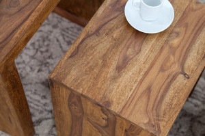 SET TREI MASUTE DE CAFEA, MADEIRA, COD 20596, DESIGN VINTAGE - Img 4
