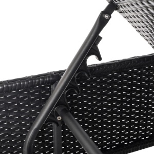 SEZLONG PLAJA, ARTIM MEBLE, REALIZAT DIN TEHNORATAN SI TEXTIL, CULOARE NEGRU/MARO, STIL MODERN - Img 6
