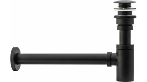 SIFON LAVOAR REA UNIVERSAL, CU DOP TIP CLICK CLACK, NEGRU MAT, DIN ALAMA, CALITATE SUPERIOARA - Img 2