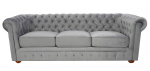 SOFA CHESTERFIELD 220CM GRI DESCHIS DIN STOFA DE LUX DESIGN DEOSEBIT - Img 4